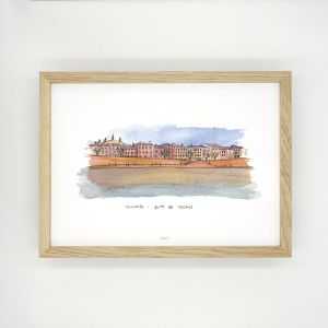 Aquarelle de Toulouse "Quai...